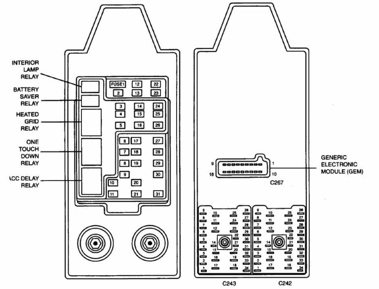 Fuses And Relays Box Diagram Ford Expedition 9410