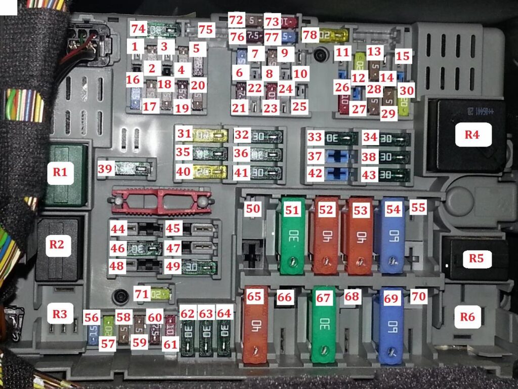 Fuse And Relay Box Diagram BMW E90   BMW E90 Blok 4 1024x768 