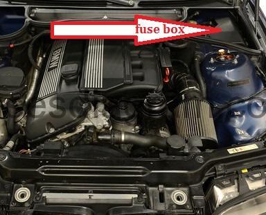 Fuse and relay box diagram BMW 3 E46 e38 engine compartment diagram 