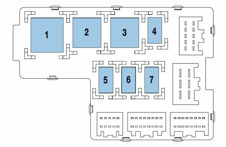 Fuses and relays box diagram Mercury Mountaineer 2002-2005