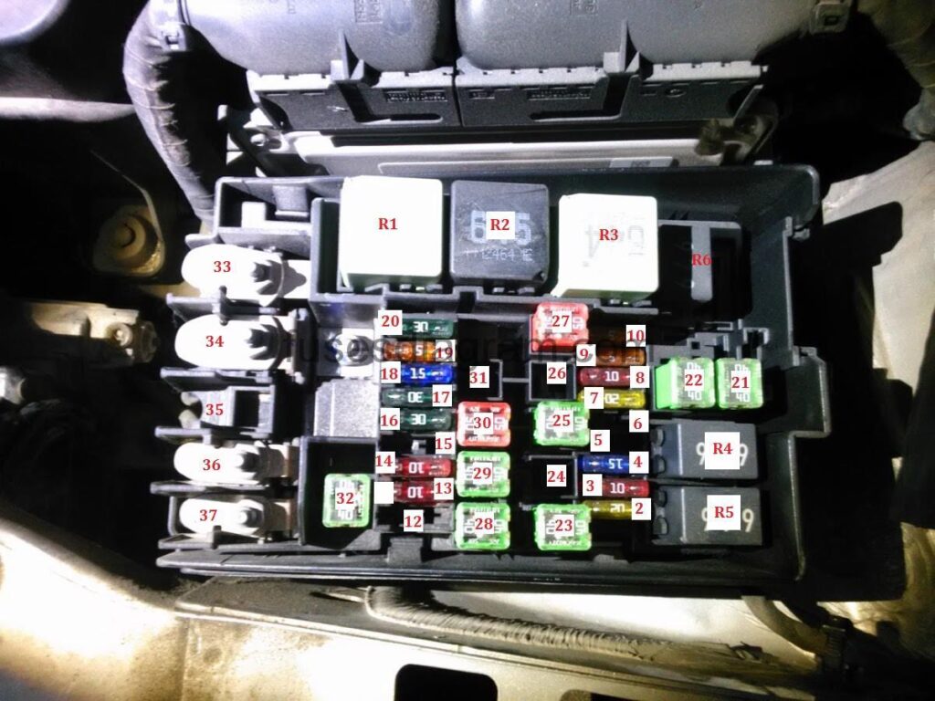 2013 mazda 6 fuse box diagram