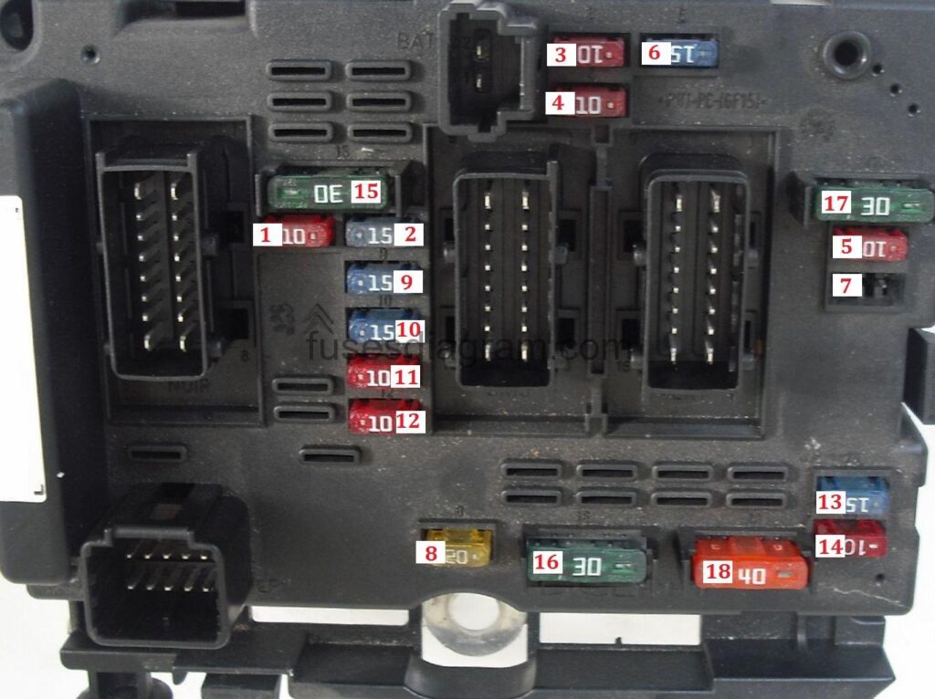 Fuse box Peugeot 206 peugeot 307 fuse box lay out 