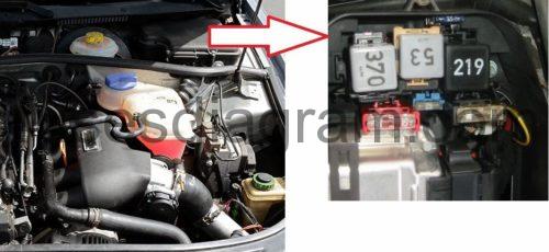 Fuse box Audi A4 (B5) wire diagram for oxygen sensor 