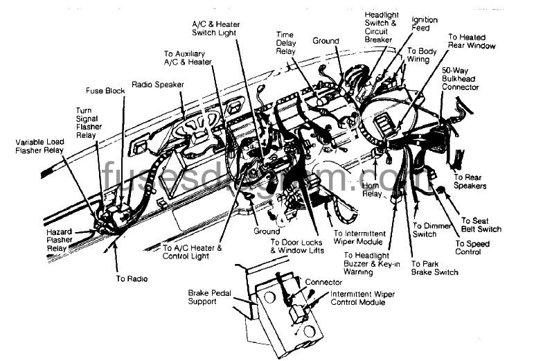 Fuse box diagram Dodge Ram Van 1983-1989