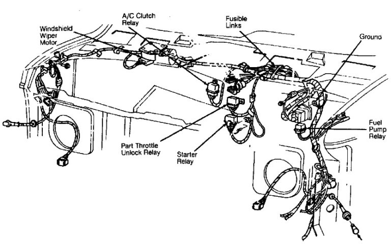 Fuse box diagram Dodge Ram Van 1991-1994
