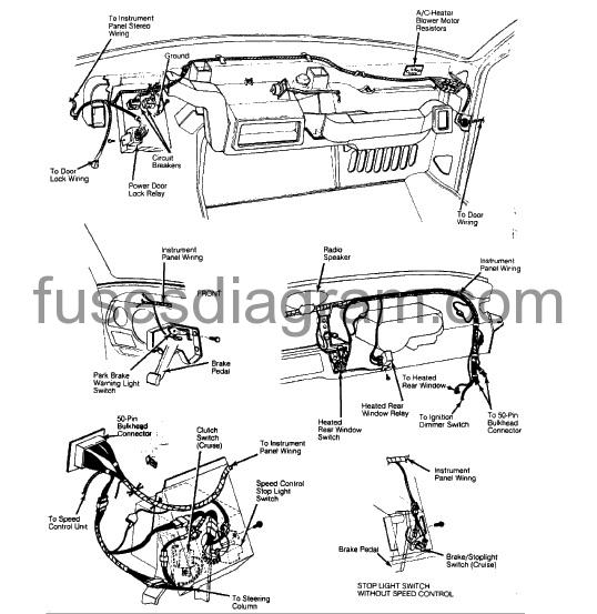 Fuse box diagram Dodge Ram Van 1990