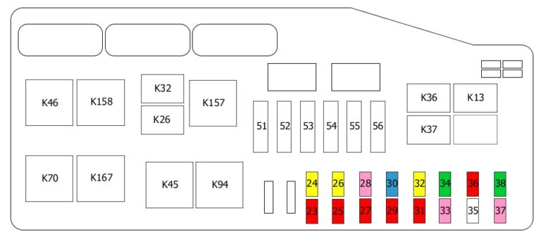 Fuse box diagram Ford Courier